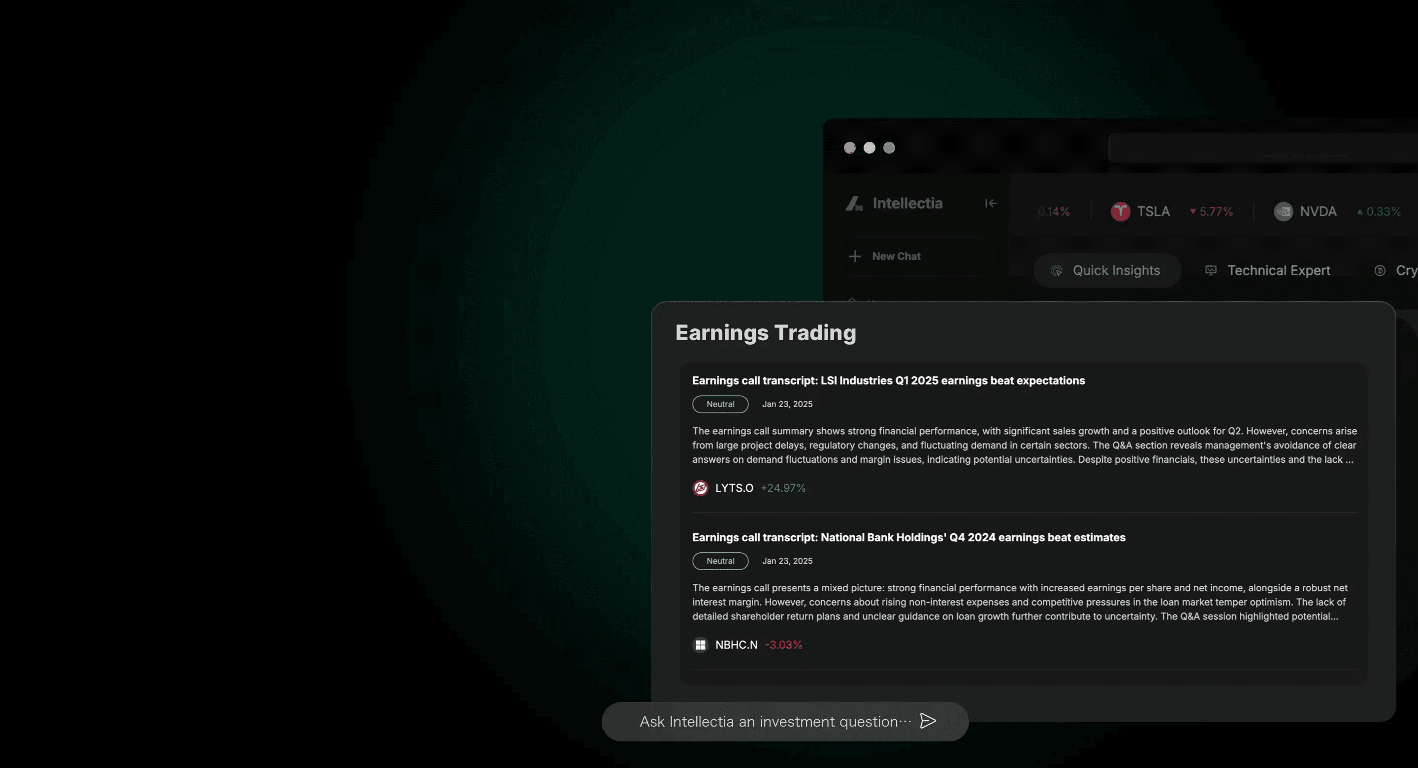 an image of earnings trading banner