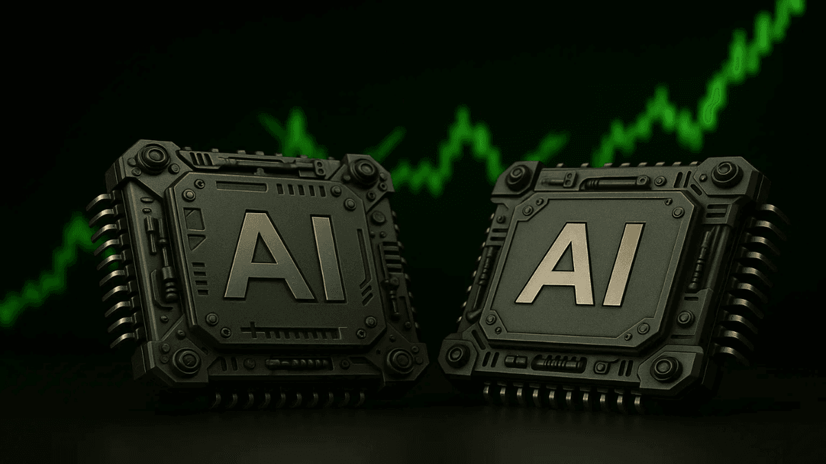an image of an-image-showing-AI-chips-stock-price-charts-in-background