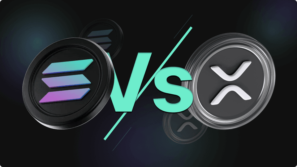 an image of Sol vs Xrp two coins beside one another