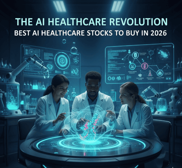 an image of A futuristic interface displaying an upward-trending stock chart