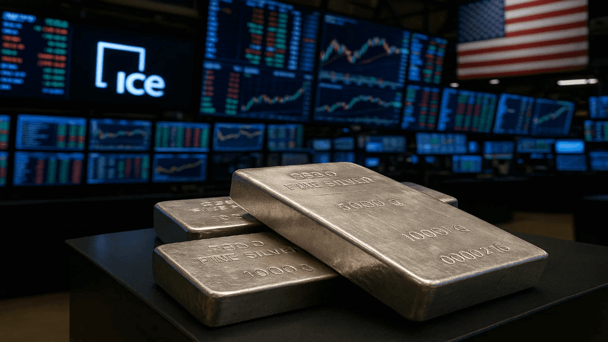 an image of an-image-silver-bars-on-ice-tranding-floor-ai-best-etfs